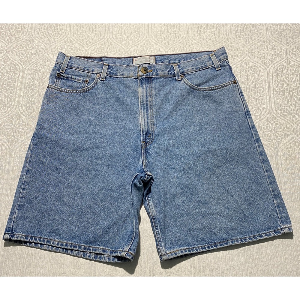 Levi Strauss Signature Mens 40 Relaxed Fit‎ Blue Denim Shorts Medium Wash Jorts